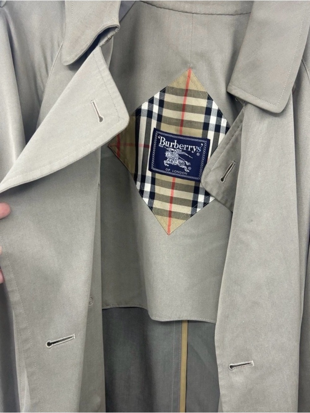 Authentic Vintage Burberry Classic Men's Double-Breasted Trench Coat 42 US L - Picture 12 of 16